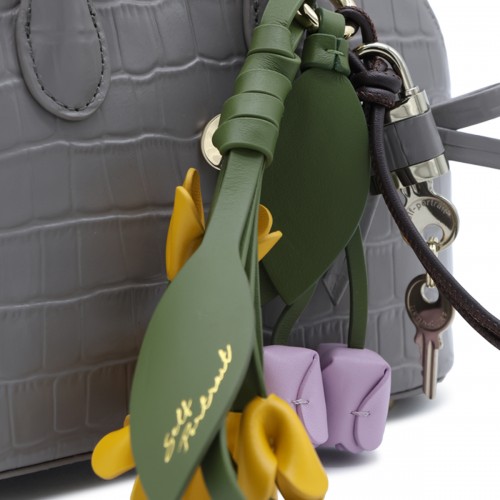 GREY LEATHER CROC TOAST MINI BAG