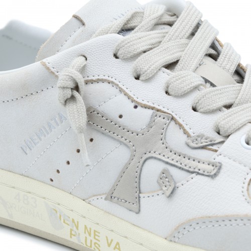 WHITE LEATHER CLAY SNEAKERS
