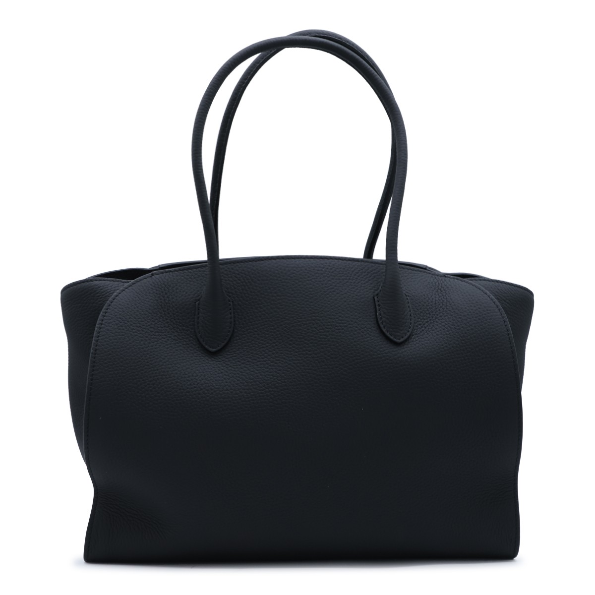 BLACK LEATHER MARLO 14 TOP HANDLE BAG