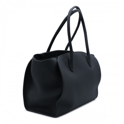 BLACK LEATHER MARLO 14 TOP HANDLE BAG