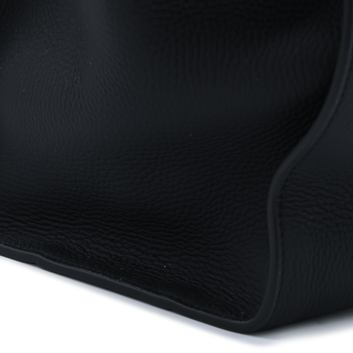 BLACK LEATHER MARLO 14 TOP HANDLE BAG