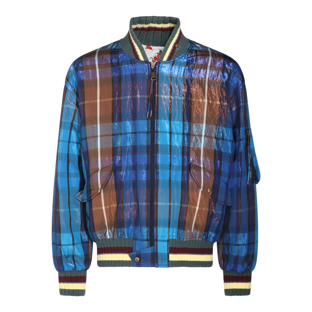 BLUE AND BROWN FERNANDO CASUAL JACKET