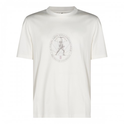 WHITE COTTON LOGO T-SHIRT