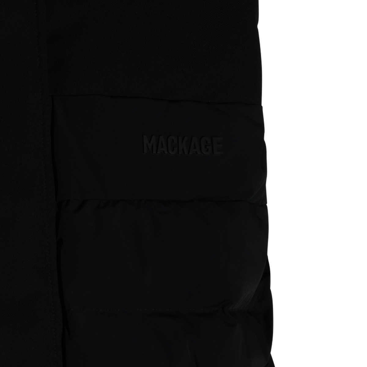 BLACK NYLON DOWN JACKET
