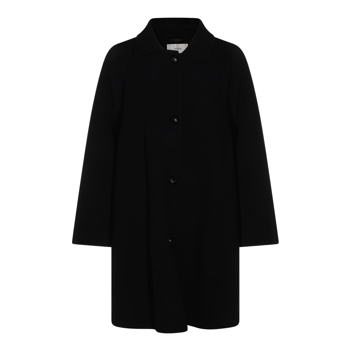 BLACK WOOL INA TRENCH COAT