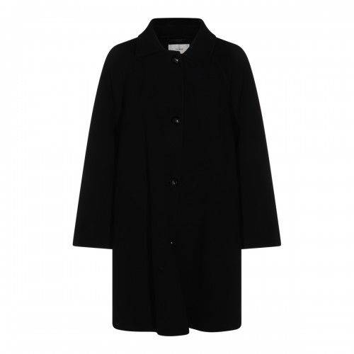 BLACK WOOL INA TRENCH COAT