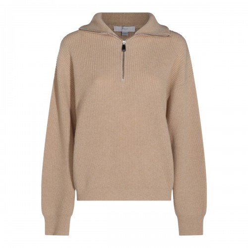 SAND CASHMERE POLO SHIRT