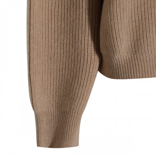 SAND CASHMERE POLO SHIRT
