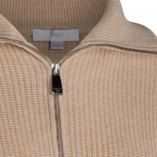SAND CASHMERE POLO SHIRT