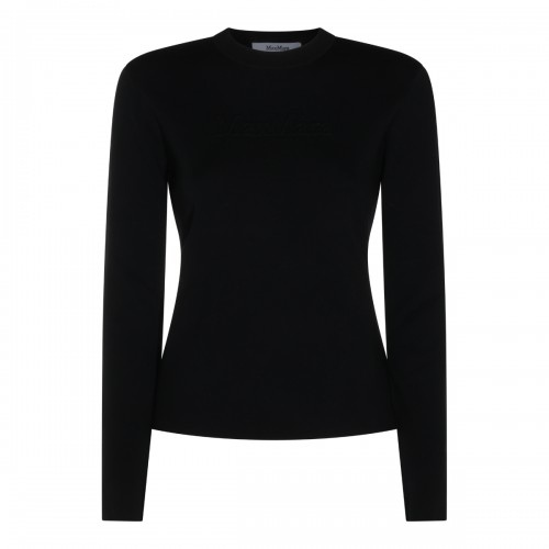 BLACK WOOL MANTO KNITWEAR