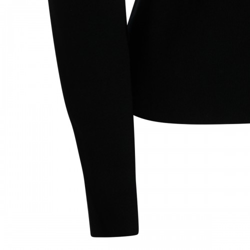 BLACK WOOL MANTO KNITWEAR