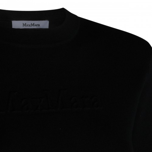 BLACK WOOL MANTO KNITWEAR