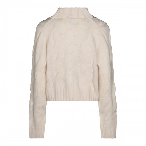 BEIGE WOOL SILK BLEND KNITWEAR 2