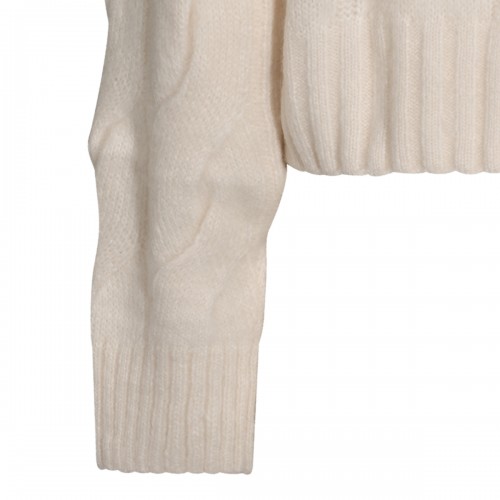 BEIGE WOOL SILK BLEND KNITWEAR