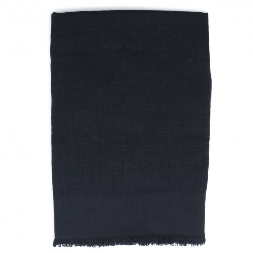 BLACK WOOL SCARF