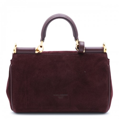 BORDEAUX SUEDE MINI SICILY TOP HANDLE BAG