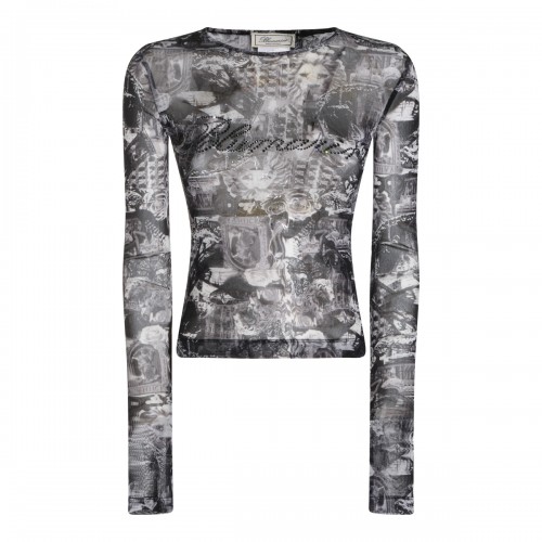 DARK GREY AND BLACK MESH TOP