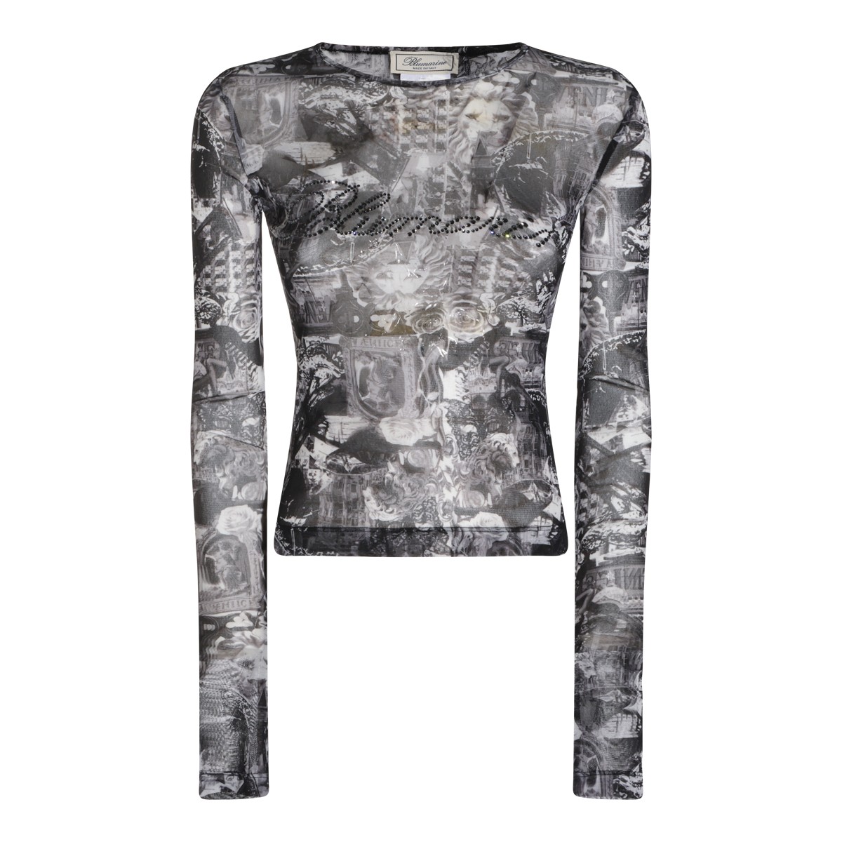 DARK GREY AND BLACK MESH TOP