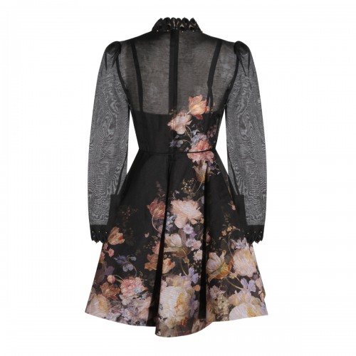 BLACK AND FLORAL MINI DRESS 2