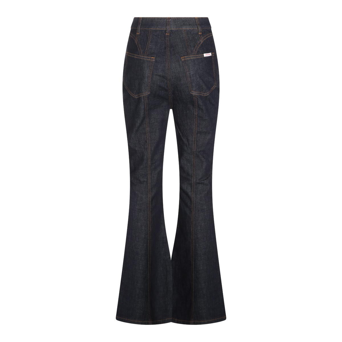 BLUE STRETCH DENIM FLARED JEANS