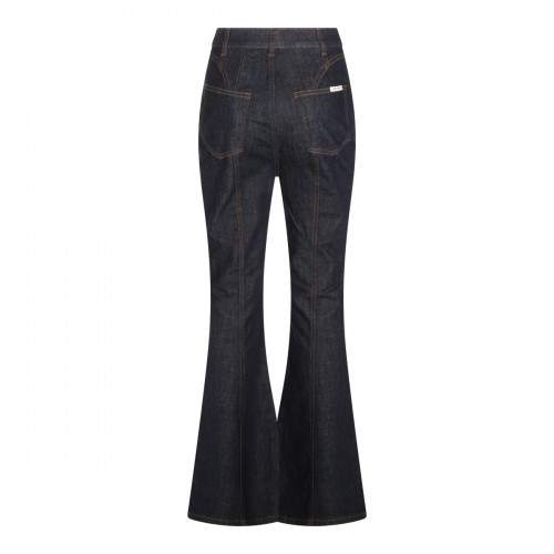 BLUE STRETCH DENIM FLARED JEANS