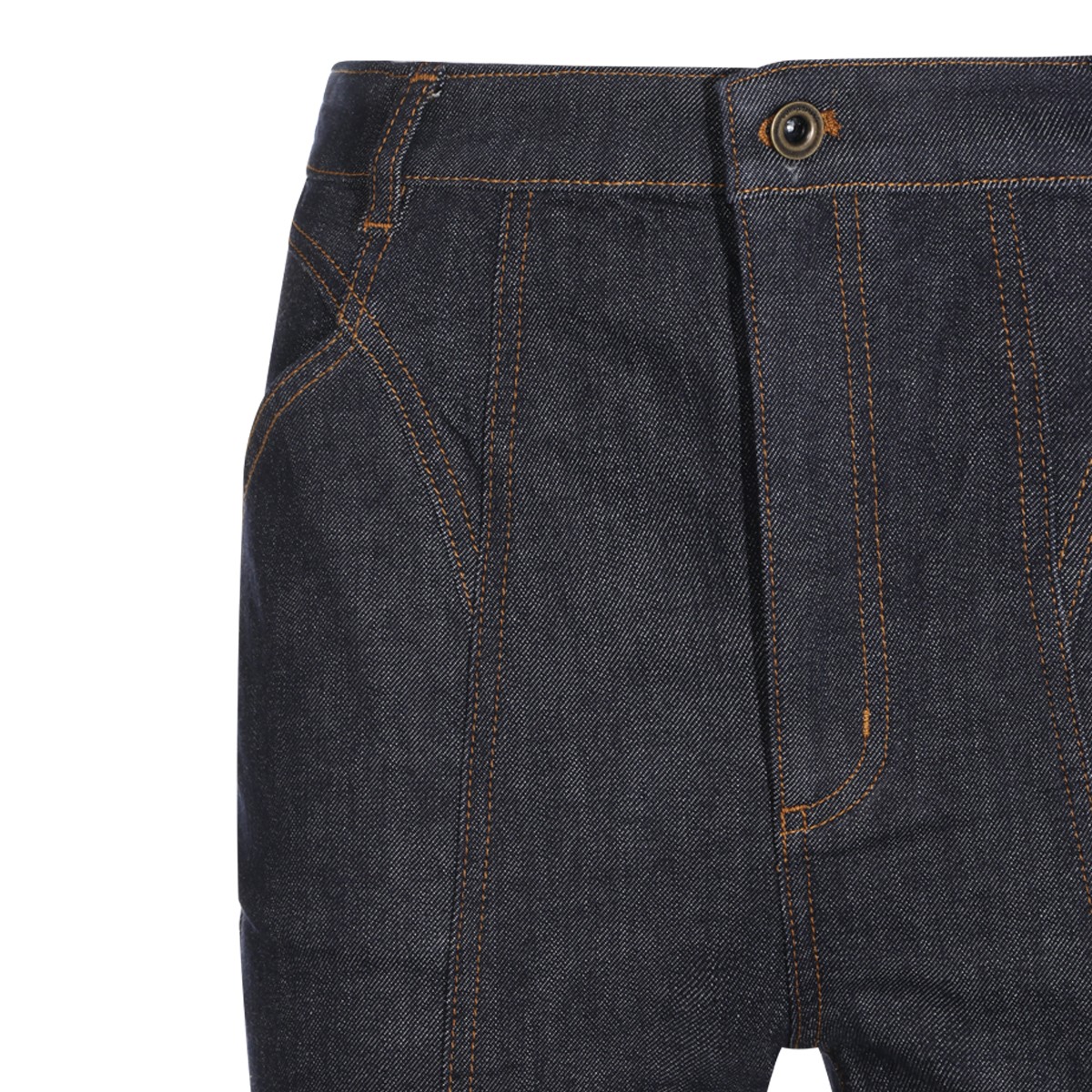 BLUE STRETCH DENIM FLARED JEANS