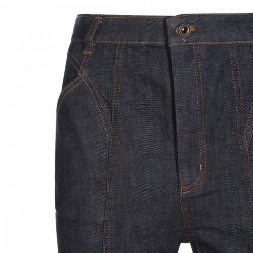 BLUE STRETCH DENIM FLARED JEANS