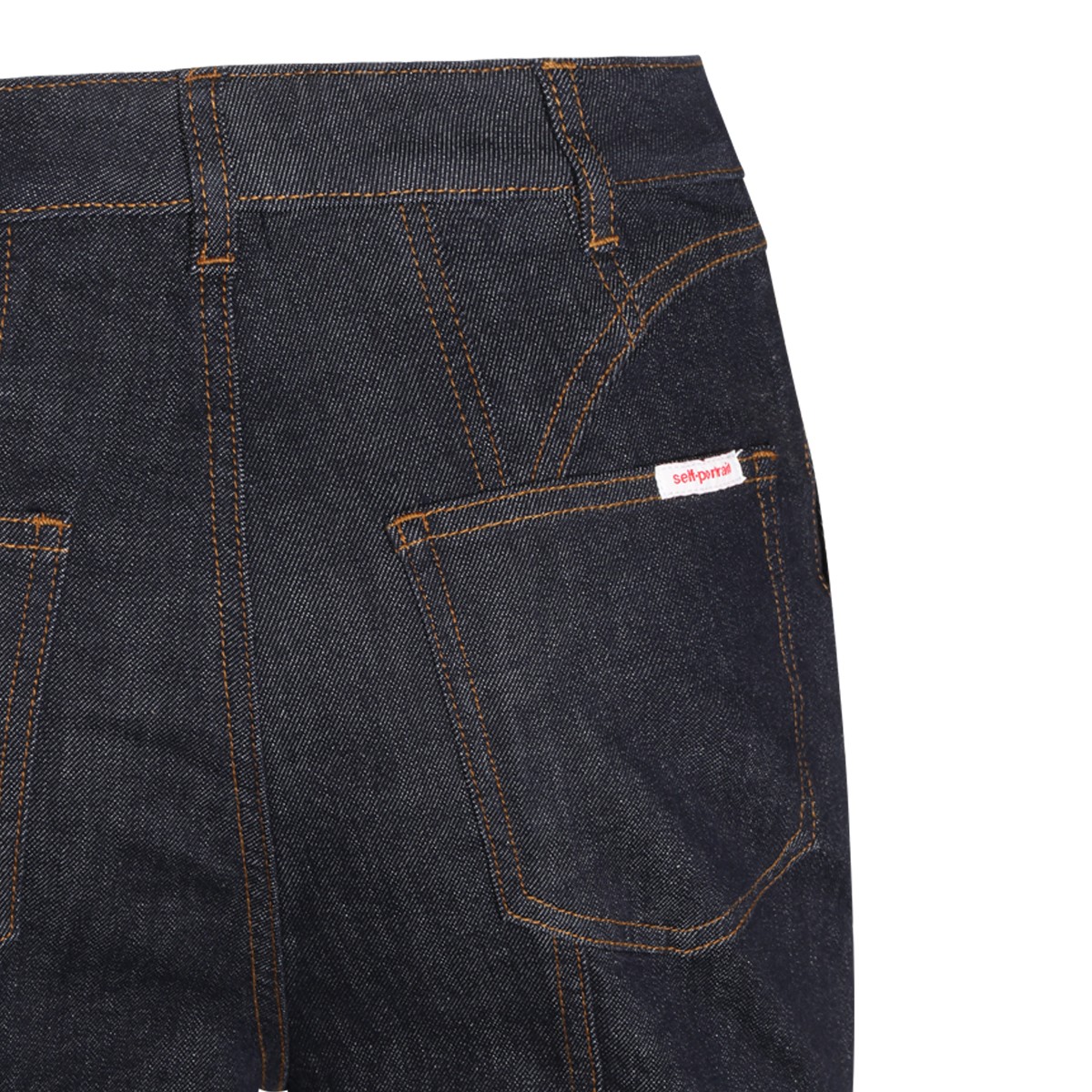 BLUE STRETCH DENIM FLARED JEANS