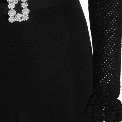 BLACK STRETCH LONG DRESS