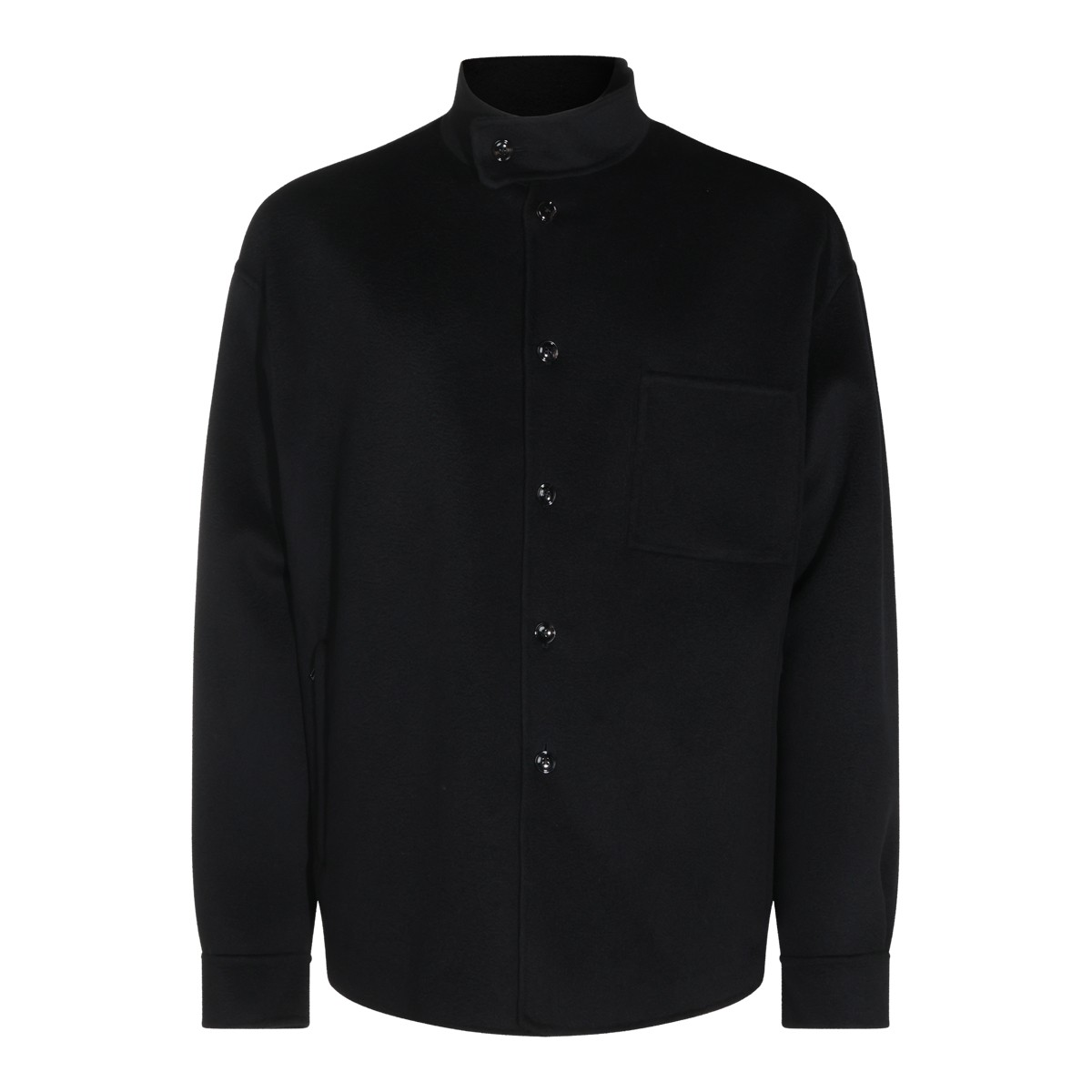 BLACK WOOL SHIRT