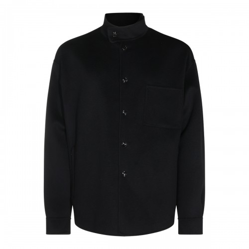 BLACK WOOL SHIRT