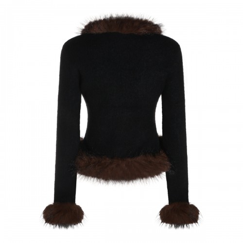 BLACK FUR CARDIGAN