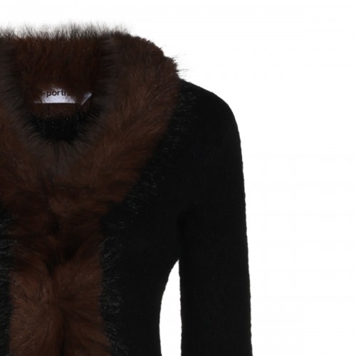 BLACK FUR CARDIGAN