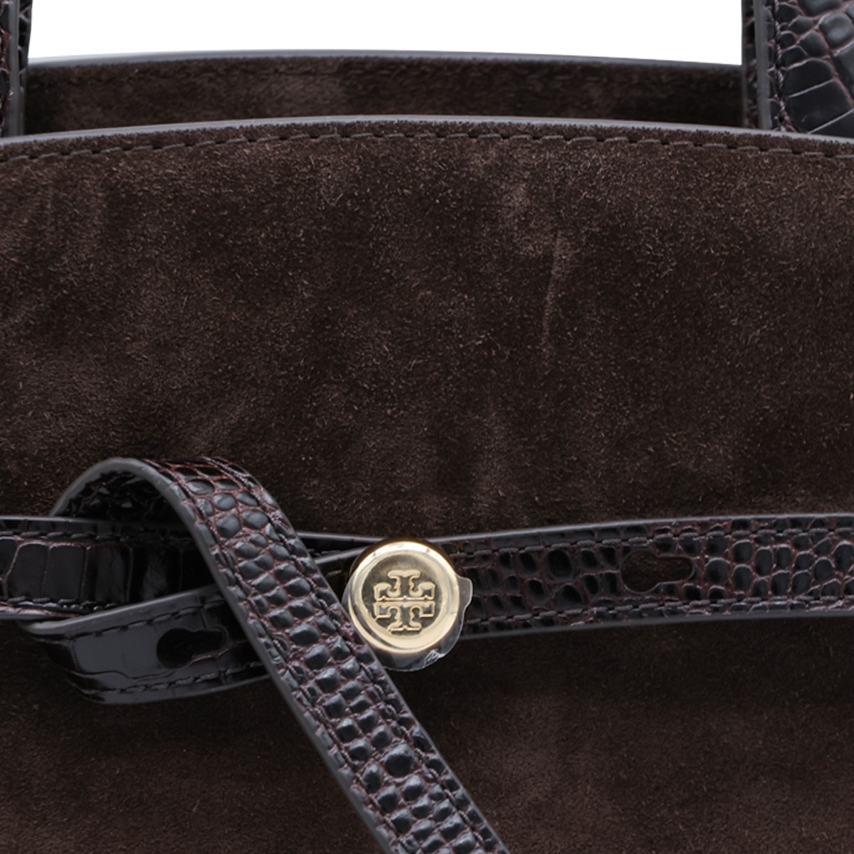 DARK BROWN LEATHER TOP HANDLE BAG