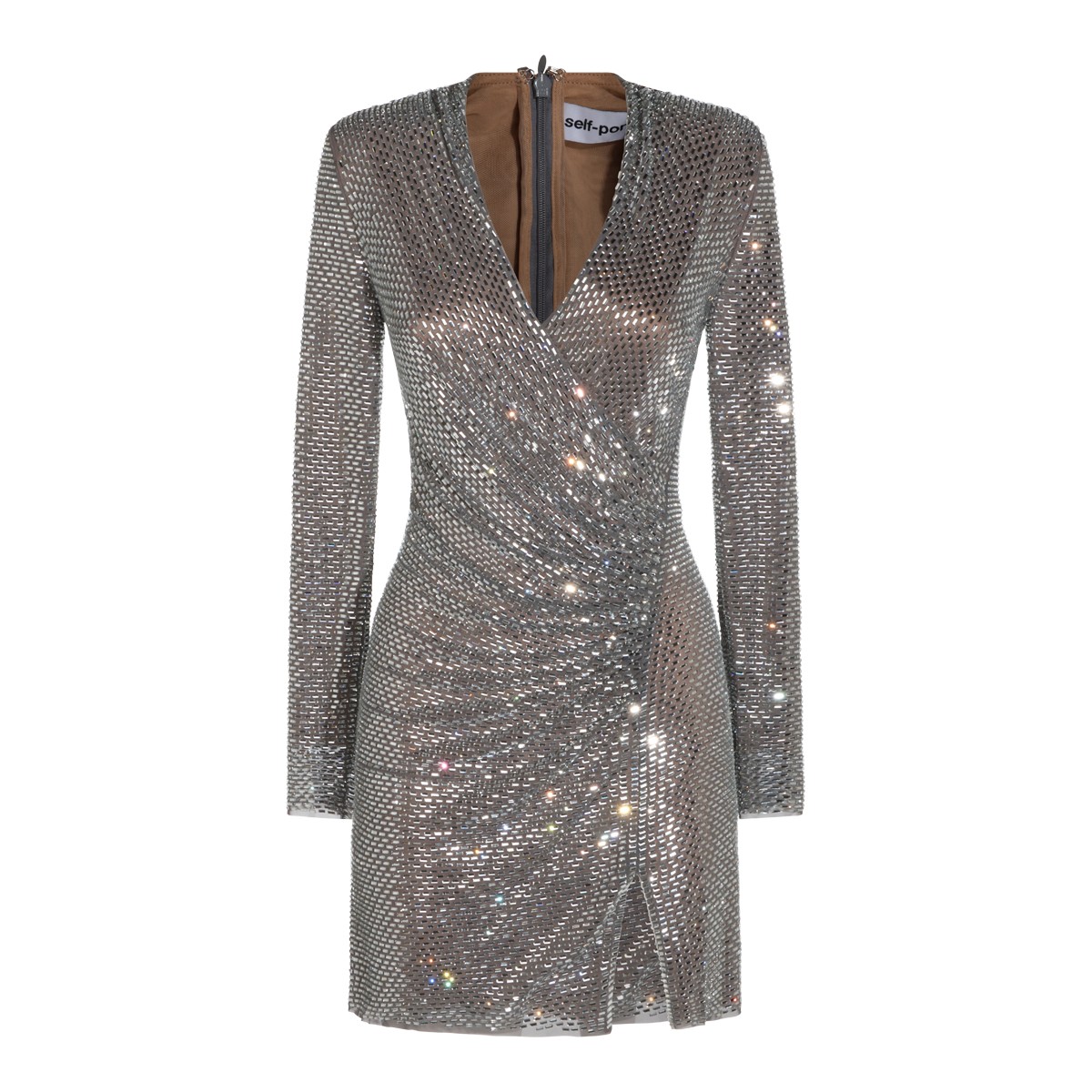 GREY PAILLETS MINI DRESS