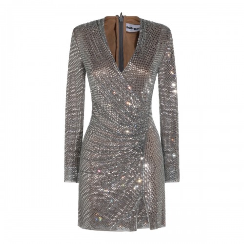 GREY PAILLETS MINI DRESS