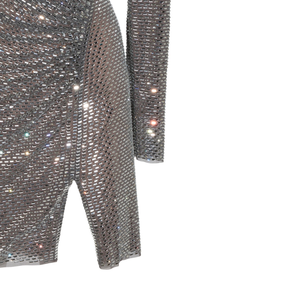 GREY PAILLETS MINI DRESS