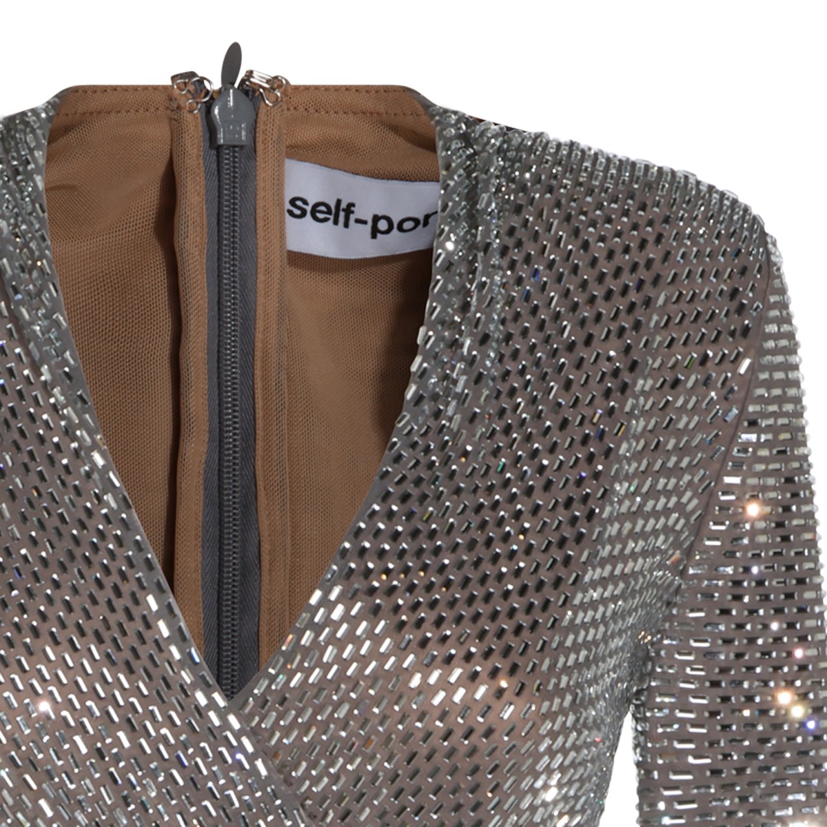 GREY PAILLETS MINI DRESS