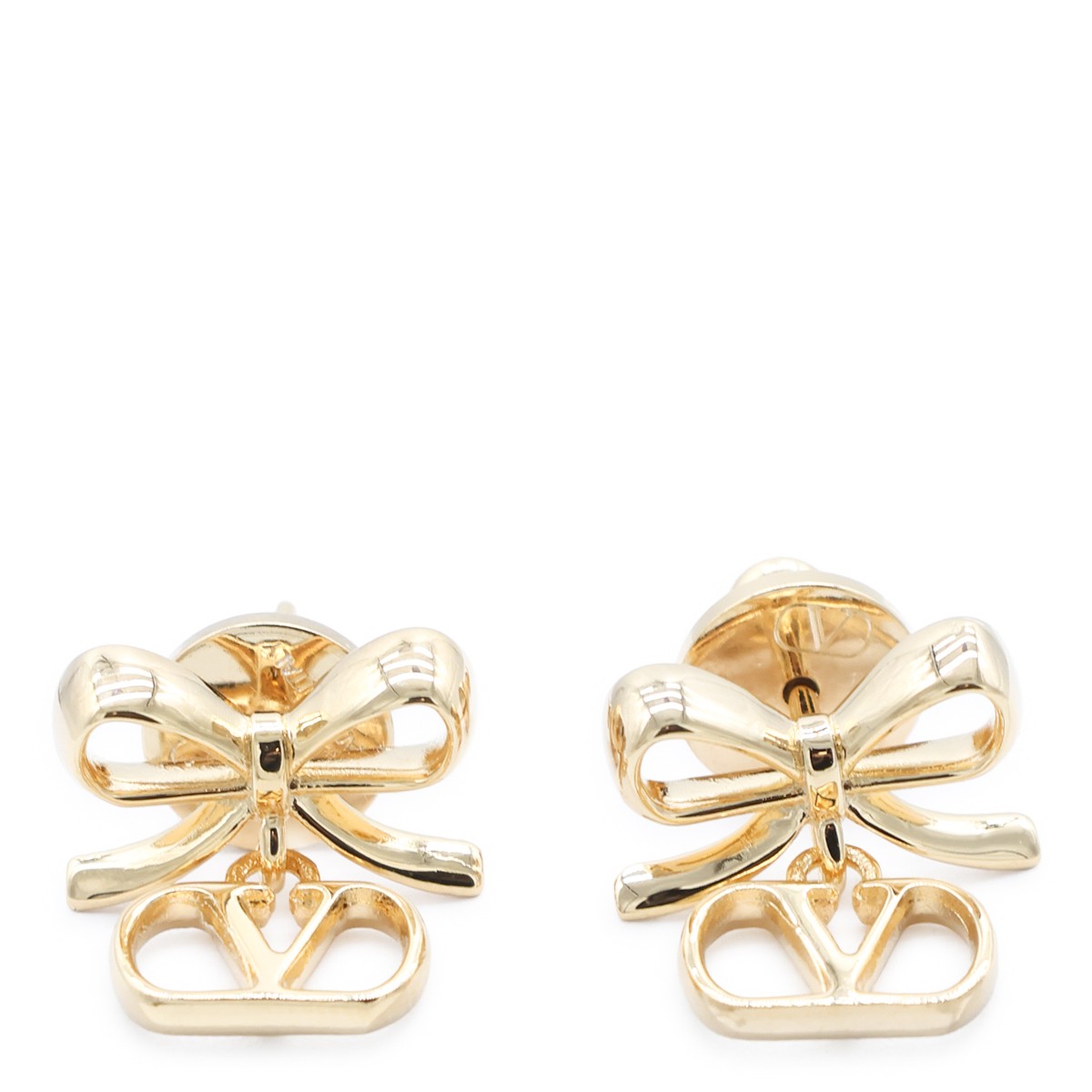 GOLD METAL VLOGO EARRINGS