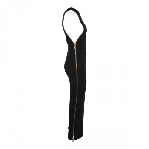 BLACK STRETCH ONE SHOULDER LONG DRESS