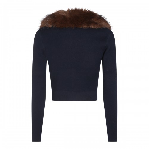 NAVY FUR CARDIGAN 2