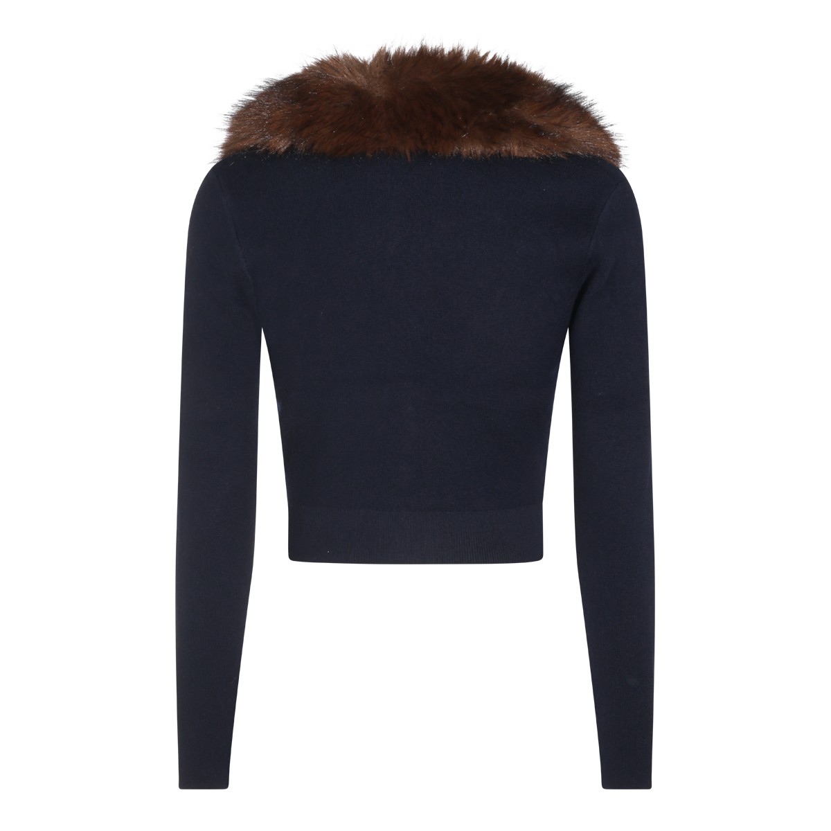 NAVY FUR CARDIGAN