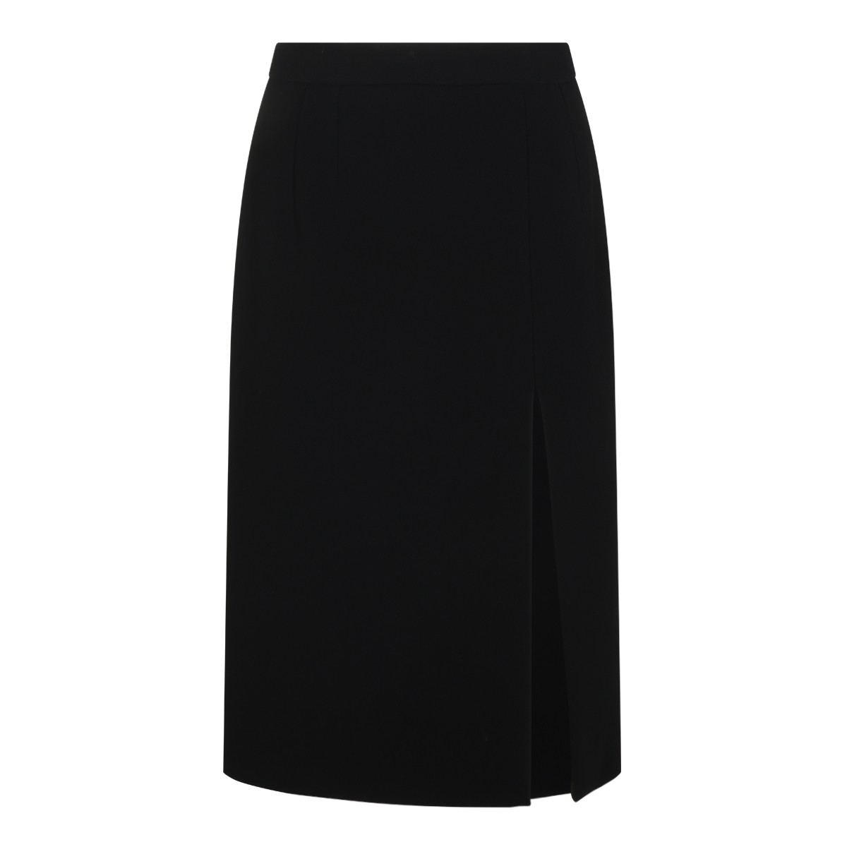 BLACK VIRGIN WOOL STRETCH SKIRT