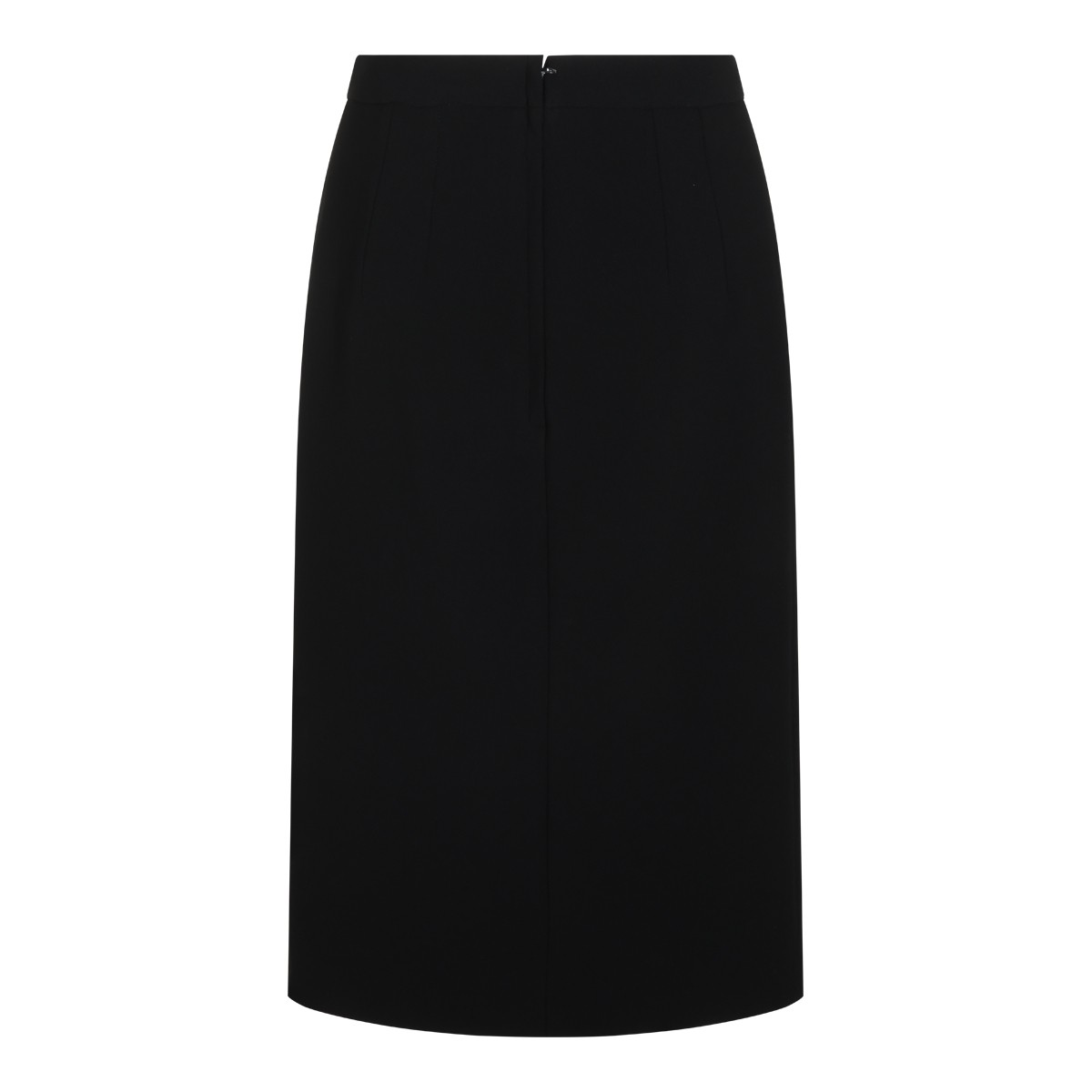 BLACK VIRGIN WOOL STRETCH SKIRT