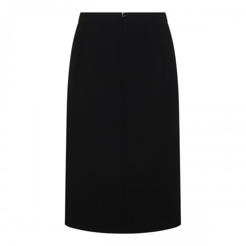 BLACK VIRGIN WOOL STRETCH SKIRT
