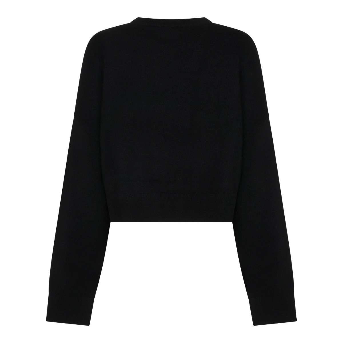 BLACK WOOL BRANDED SWEATER
