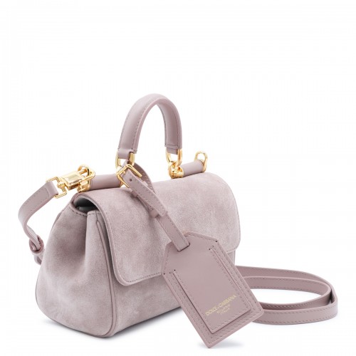 ANTIQUE PINK SUEDE MINI SICILY TOP HANDLE BAG