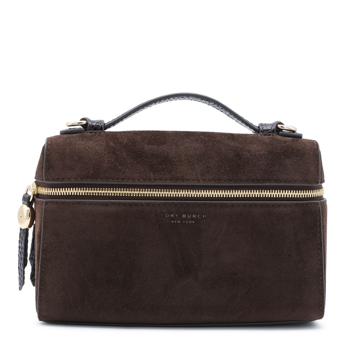 DARK COCOA SUEDE ROMY TOP HANDLE BAG