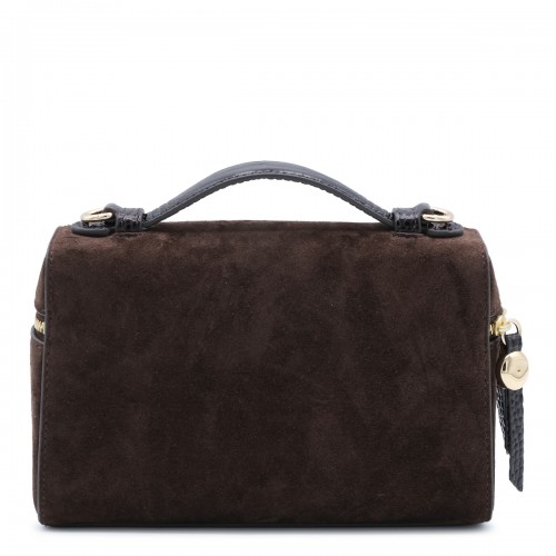 DARK COCOA SUEDE ROMY TOP HANDLE BAG