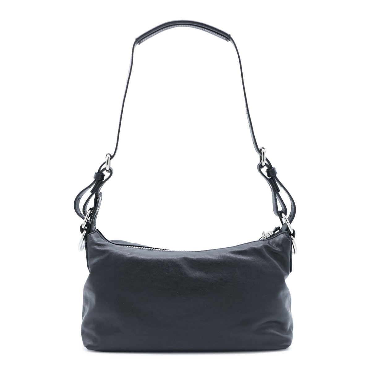 BLACK LEATHER EMMA SHOULDER BAG